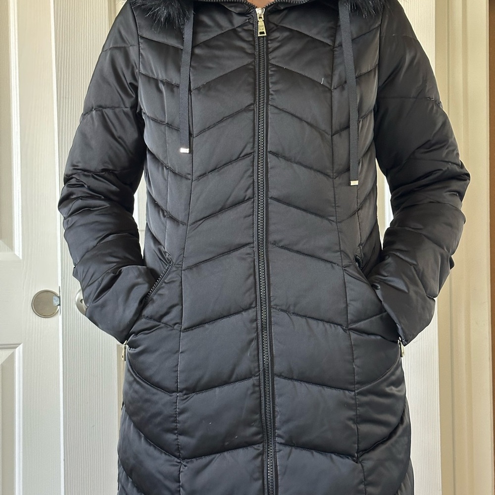 Women's Black Quilted Coat